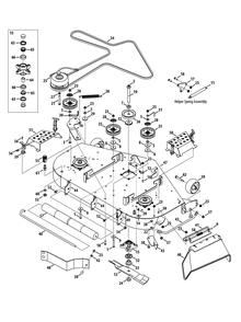 Mower Deck Diagram and Parts List for Z-FORCES48 (53BH5FJB-53BH5FJB050)(2013) Cub Cadet Lawn Tractor